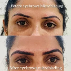 eyebrows microblading before and after oily skin Pune